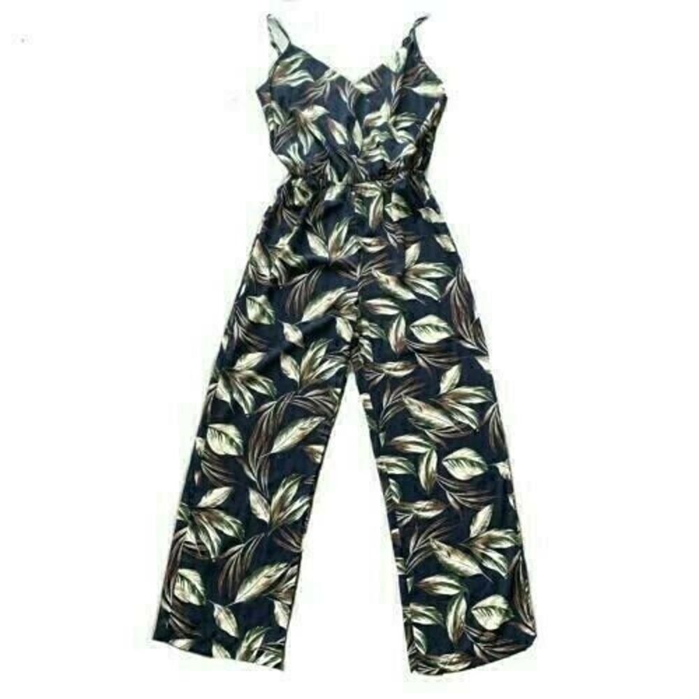 Los Angeles Boutique TIMING V-Neck Jumpsuit Summer NEW Boho Beach Party Casual L